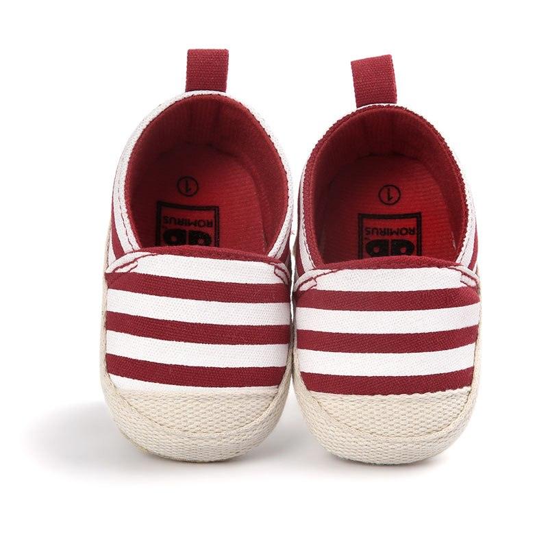 Soft Baby's Striped Cotton Moccasins - Stylus Kids