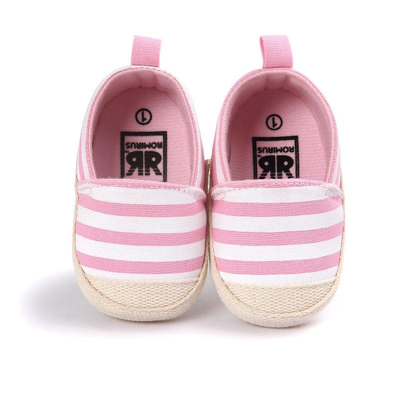 Soft Baby's Striped Cotton Moccasins - Stylus Kids