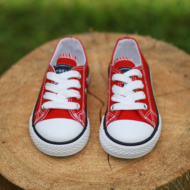 Boy's Plain Canvas Sneakers - Stylus Kids