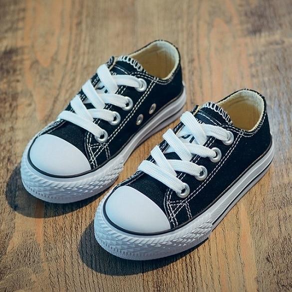 Boy's Plain Canvas Sneakers - Stylus Kids