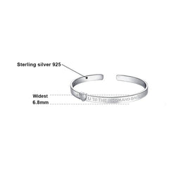 'I Love U to the Moon and Back' 925 Sterling Silver Cuff Bracelet for Women - Stylus Kids