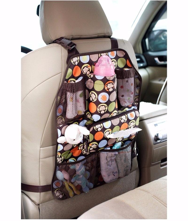 Cartoon Printed Car Seat Cover with Pockets - Stylus Kids