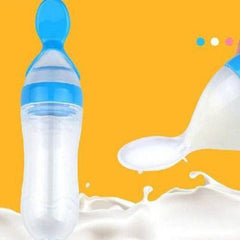 Baby's Silicone Safety Feeding Bottle with Spoon - Stylus Kids
