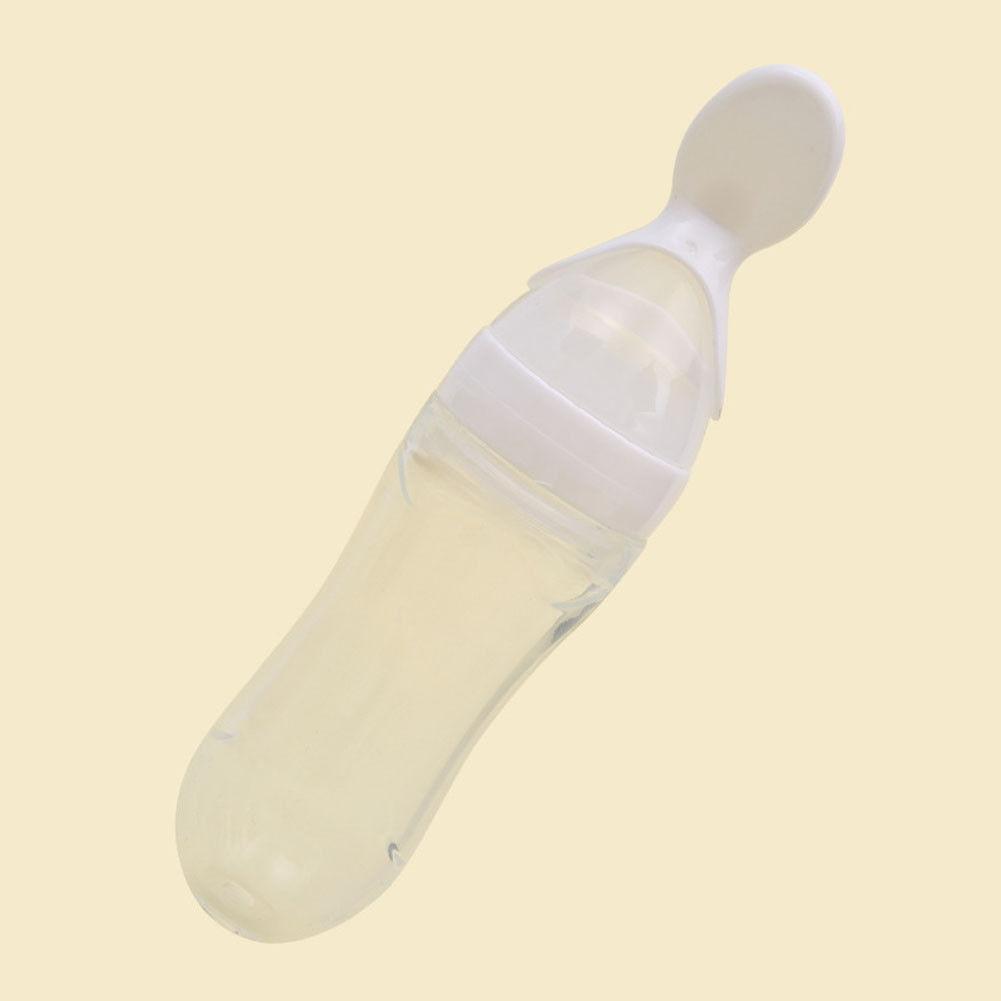 Baby's Silicone Safety Feeding Bottle with Spoon - Stylus Kids