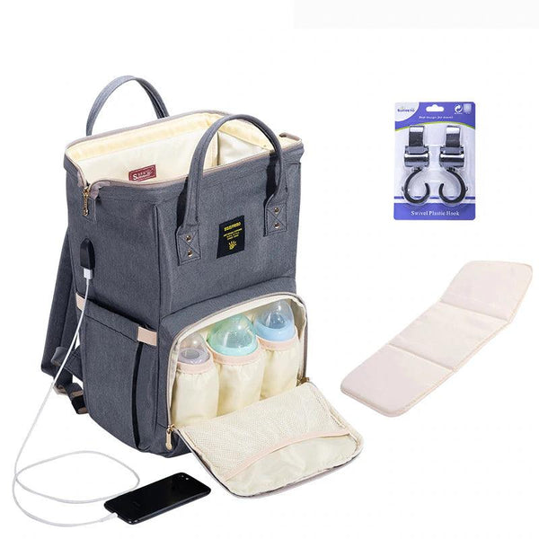 Plain Polyester Diaper Backpack - Stylus Kids