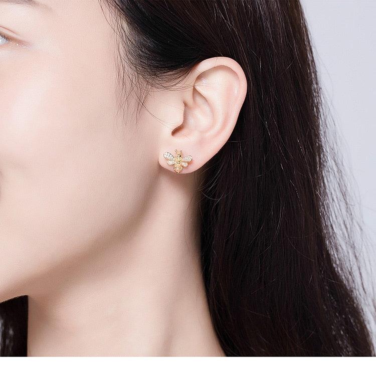 Silver Bee Earrings For Girls - Stylus Kids