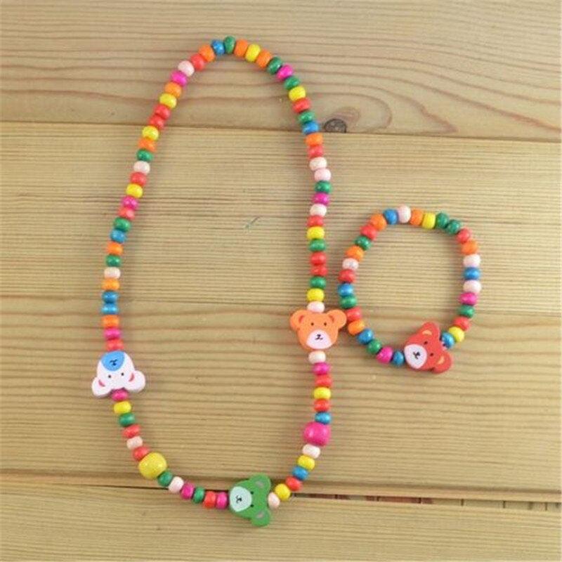 Girls' Colorful Wooden Necklace and Bracelet - Stylus Kids