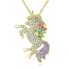 Crystal Unicorn Shaped Pendant Necklace for Girls - Stylus Kids