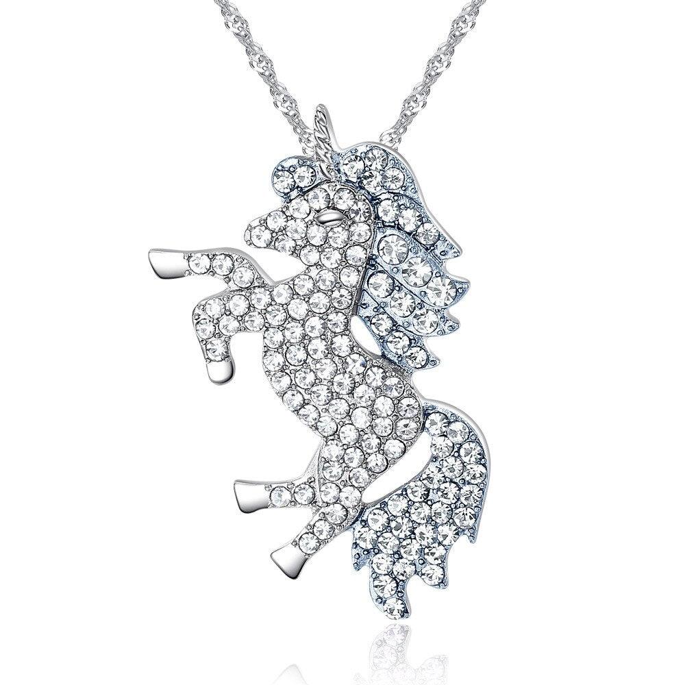 Crystal Unicorn Shaped Pendant Necklace for Girls - Stylus Kids