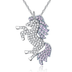 Crystal Unicorn Shaped Pendant Necklace for Girls - Stylus Kids