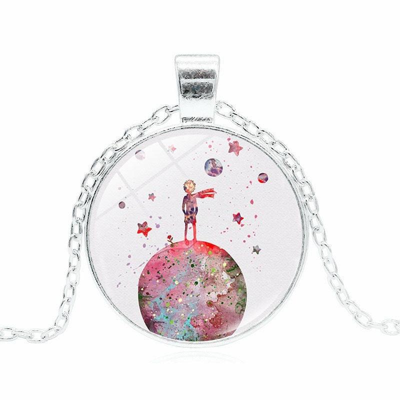 Vintage Little Prince Glass Pendant Necklace for Kids - Stylus Kids