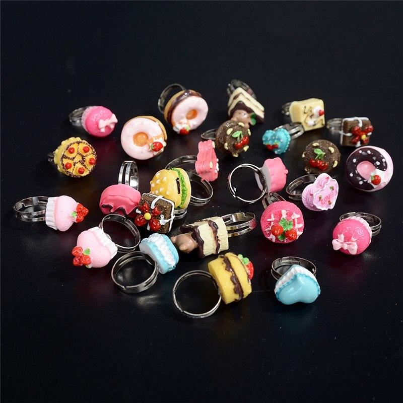 Cute Simulation Food Adjustable Rings Set for Girls - Stylus Kids