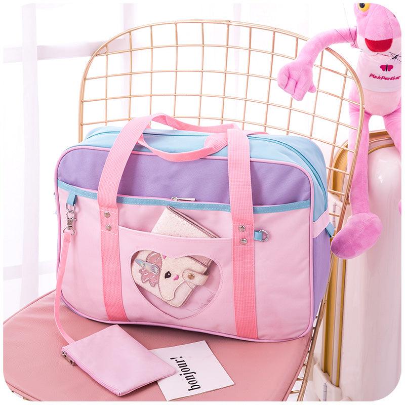 Preppy Style Pink Shoulder School Bag - Stylus Kids