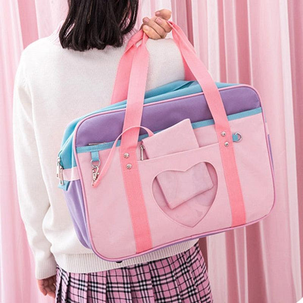 Preppy Style Pink Shoulder School Bag - Stylus Kids