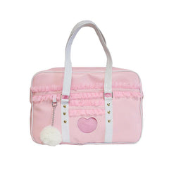 Women's Pink Kawaii Shoulder Bag with Lace Details - Stylus Kids