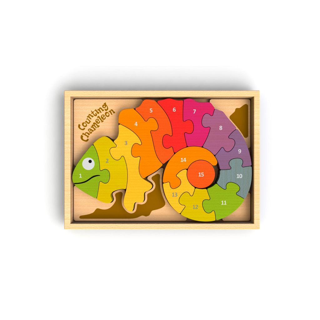 Bilingual Counting Chameleon Puzzle - Stylus Kids