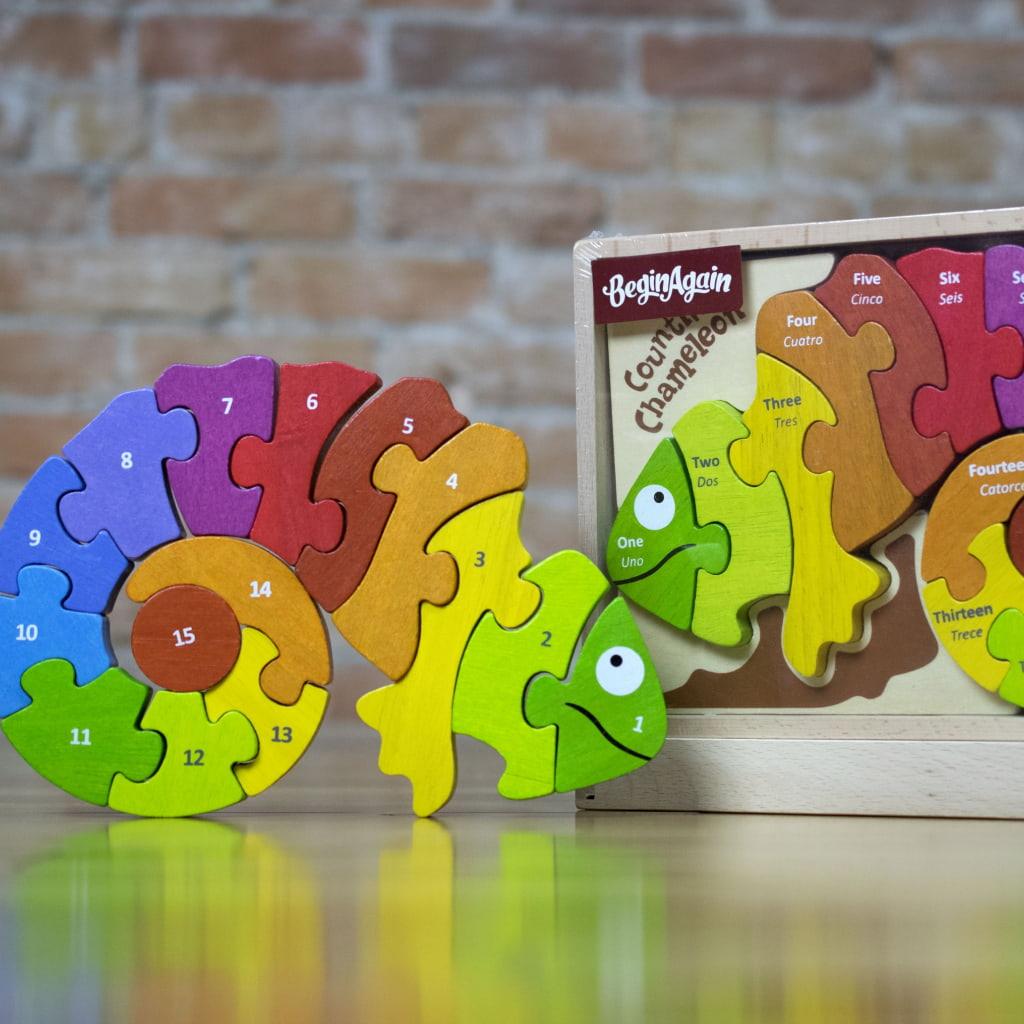 Bilingual Counting Chameleon Puzzle - Stylus Kids