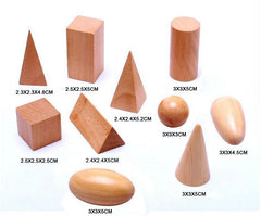 Montessori Polished Wood Geometric Blocks - Stylus Kids