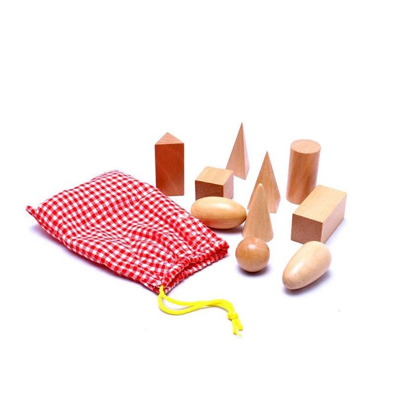 Montessori Polished Wood Geometric Blocks - Stylus Kids