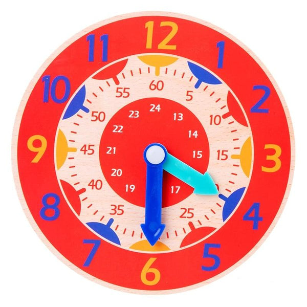 Colorful Wooden Clock Toy - Stylus Kids