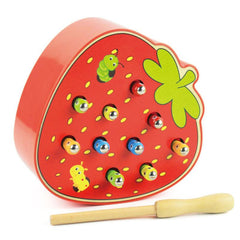 Magnetic Wooden Worm Catching Game - Stylus Kids