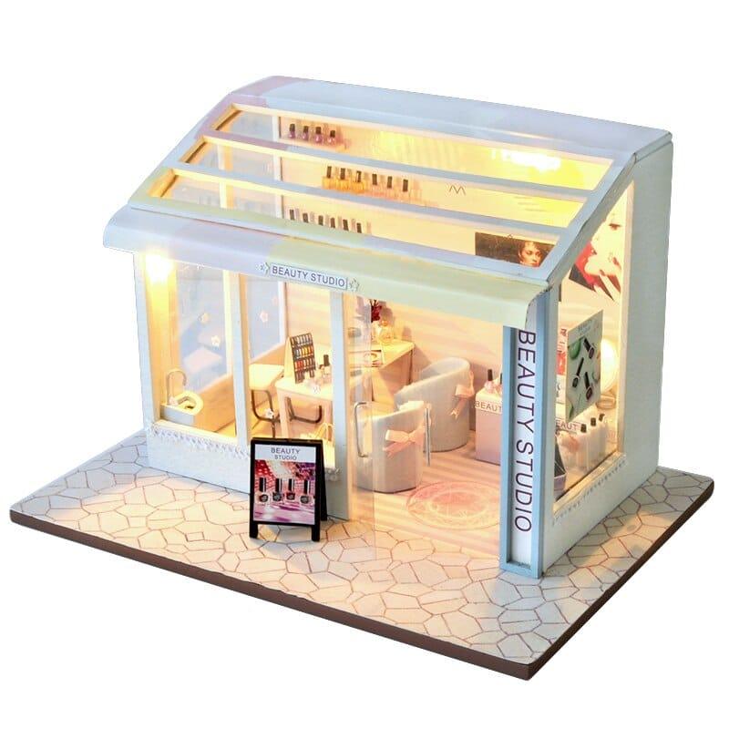 Miniature Three-Colored DIY Doll House with Furniture - Stylus Kids