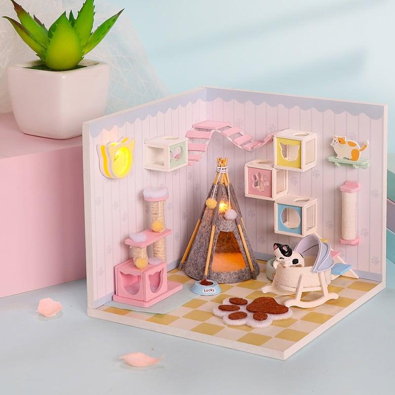 Miniature Colorful DIY Doll House with Furniture - Stylus Kids