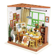 Miniature Colorful Wooden DIY Doll House with Furniture - Stylus Kids