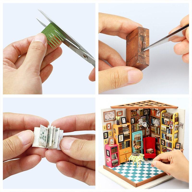 Miniature Colorful Wooden DIY Doll House with Furniture - Stylus Kids