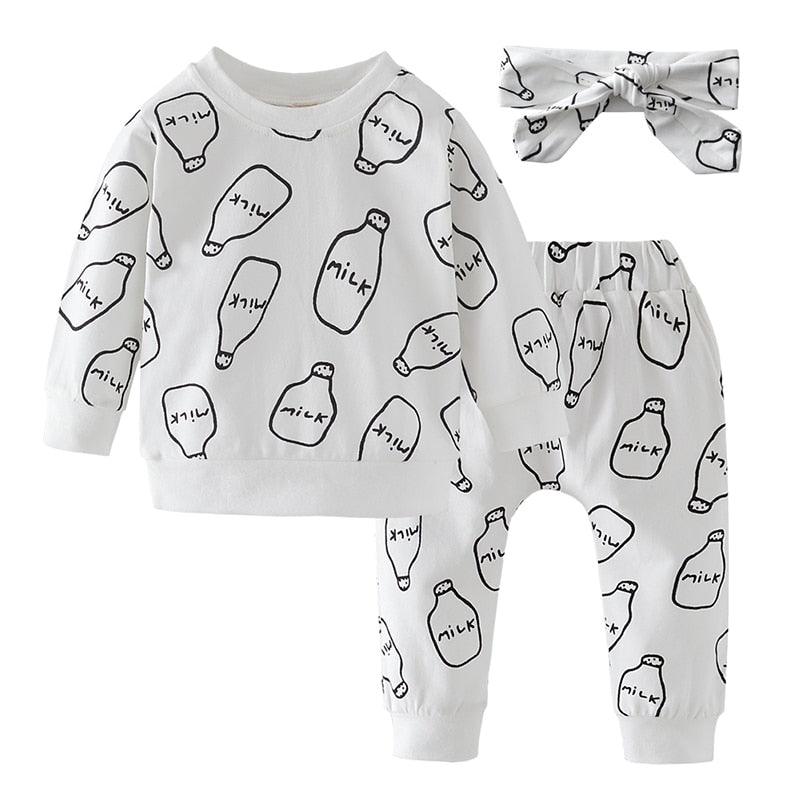 Baby Girls Printed Clothing Set 3 Pcs - Stylus Kids