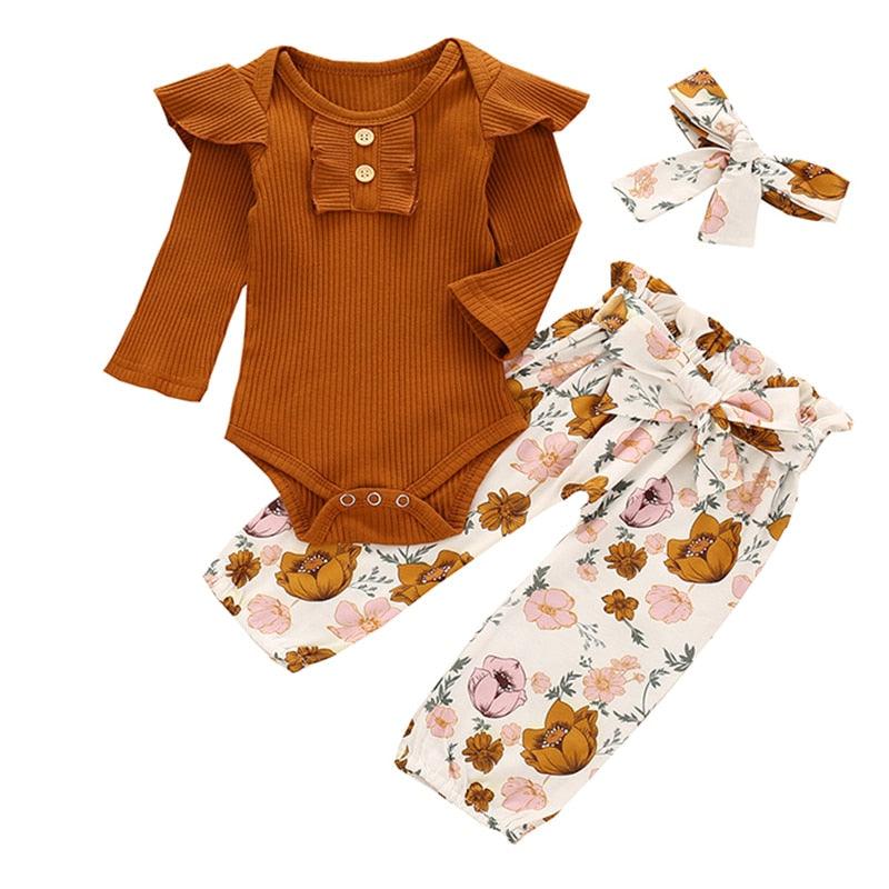 Baby Girls Printed Clothing Set 3 Pcs - Stylus Kids