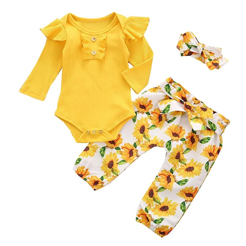 Baby Girls Printed Clothing Set 3 Pcs - Stylus Kids