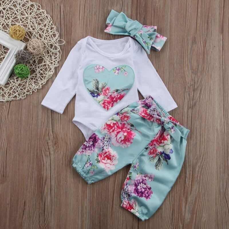 Baby Girls Printed Clothing Set 3 Pcs - Stylus Kids