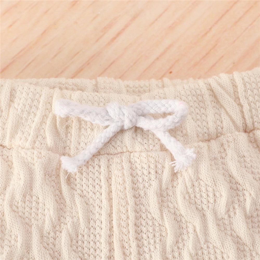 Baby's Knitted Solid Romper with Pants - Stylus Kids