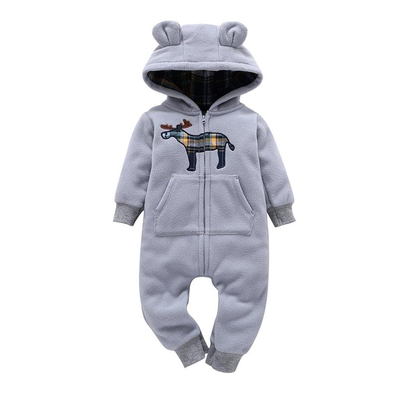 Warm Bear Shaped Hooded Baby Jumpsuit - Stylus Kids