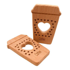 Wooden Coffee Cup Shaped Baby Teether Set - Stylus Kids