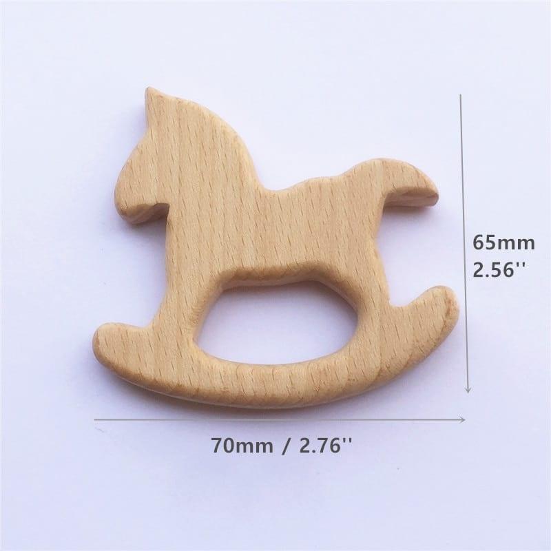 Wooden Horse Shaped Baby Teether Set - Stylus Kids