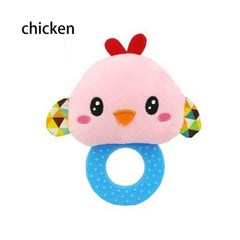 Cartoon Animal Shaped Baby's Hand Rattles with Silicone Teether - Stylus Kids