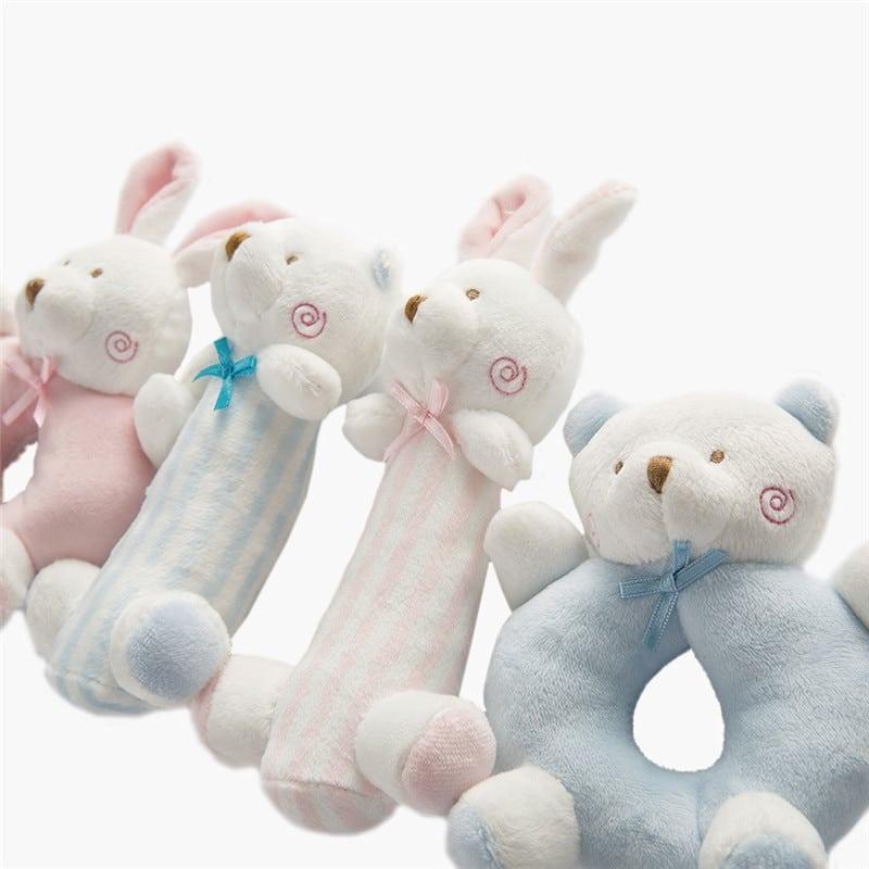 Blue / Pink Plush Baby Rattle Toy - Stylus Kids