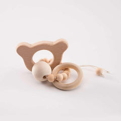 Montessori Lovely Animals Shape Wooden Baby Rattles - Stylus Kids