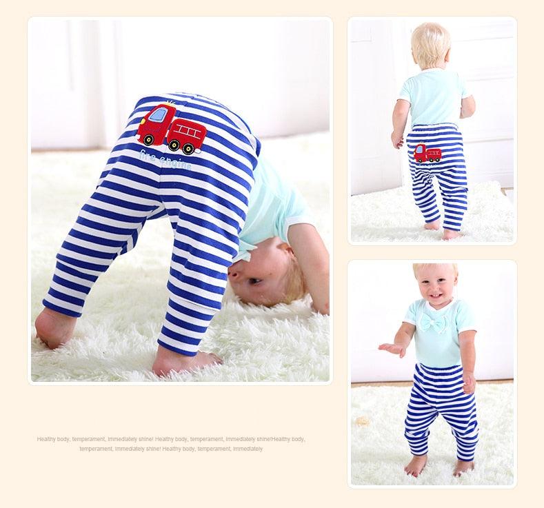 Casual Elastic Waist Cotton Pants for Babies - Stylus Kids