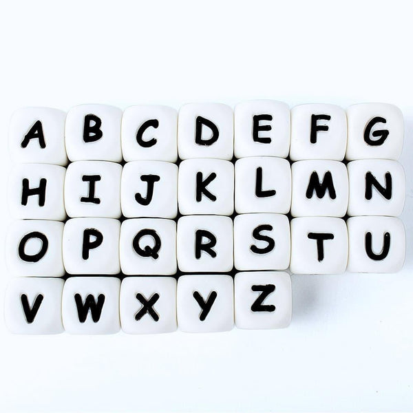 White Silicone Letter Beads Set - Stylus Kids