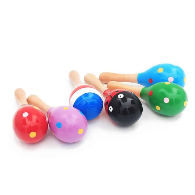 Kids' Colorful Wooden Maracas Toy - Stylus Kids