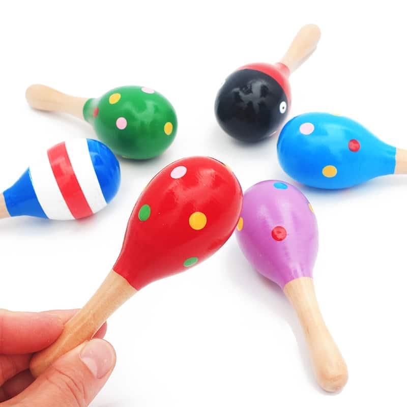 Kids' Colorful Wooden Maracas Toy - Stylus Kids