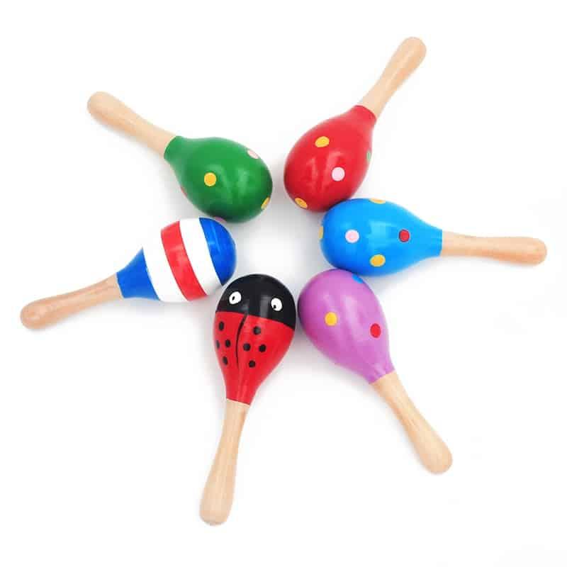 Kids' Colorful Wooden Maracas Toy - Stylus Kids