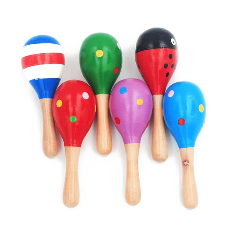 Kids' Colorful Wooden Maracas Toy - Stylus Kids