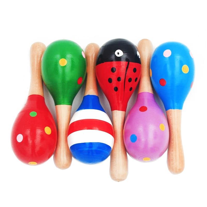 Kids' Colorful Wooden Maracas Toy - Stylus Kids