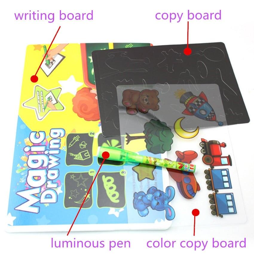 LED Luminous Drawing Board with Light-Fun Fluorescent Pens - Stylus Kids