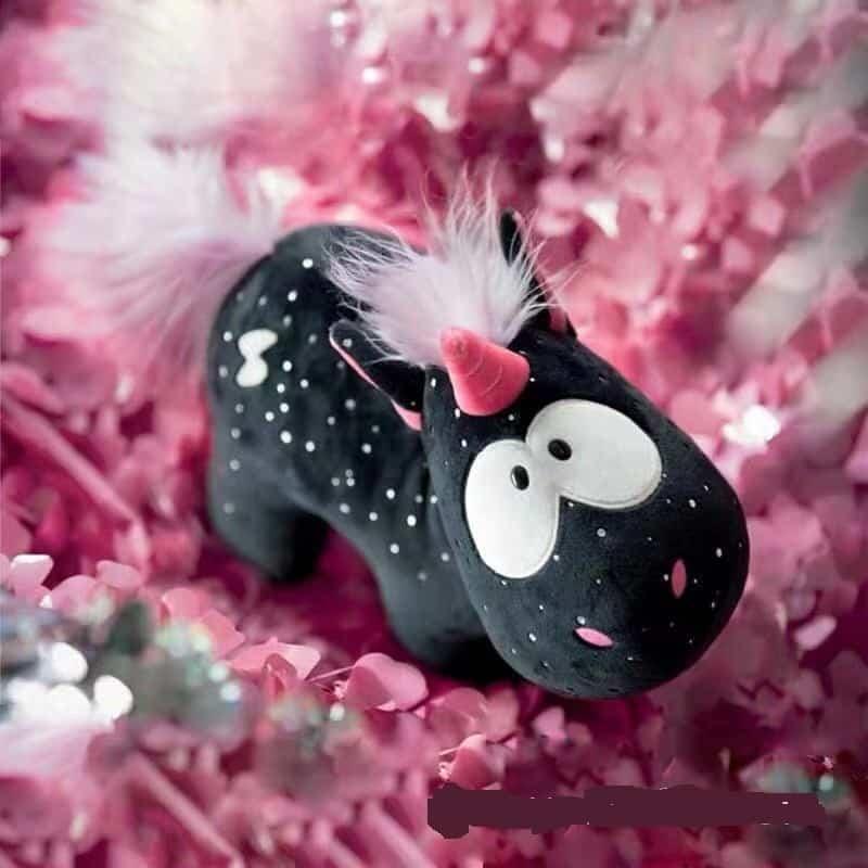 Black Unicorn Shaped Plush Toy - Stylus Kids