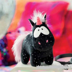 Black Unicorn Shaped Plush Toy - Stylus Kids